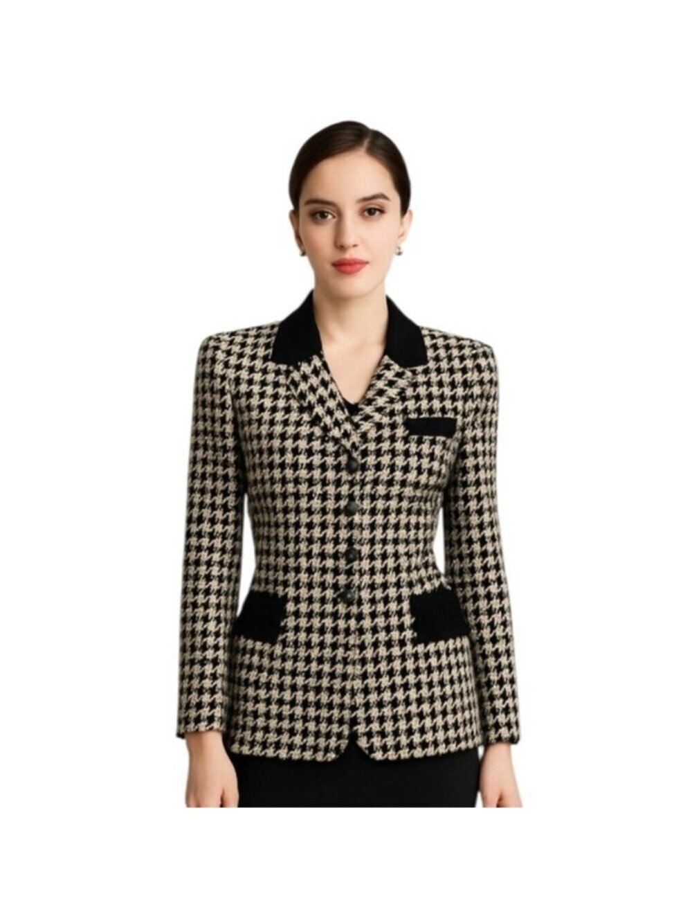 Gruppo Americano Vintage Houndstooth Single Breasted Blazer